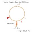 thumbnail image 2 of PISONIC Women Gold-Tone Link Chain Choker Necklace, Boho Summer Statement Necklace, Red Enamel Fish Pendant with Red Tassel, Imitation Pearl & Clear Beads, Beach Vacation Casual Jewelry, 2 of 6