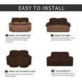 thumbnail image 6 of Easy-Going Stretch Loveseat Recliner Sofa Slipcover with Pocket Couch Cover for 2 Cushion Couch, Coffee (Loveseat not included), 6 of 8