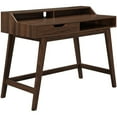 thumbnail image 1 of Bureau d'Ordinateur Moderne avec 1 Tiroir en Noyer Foncé, 1 of 5