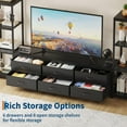 thumbnail image 3 of EDTara Entertainment Center With 6 Fabric Drawers, Industrial Tv Stand Featuring Two 4-Tier Storage Shelving Units, 3 of 8
