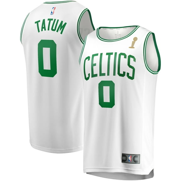Men's Fanatics Jayson Tatum White Boston Celtics 2024 NBA Finals Champions Fast Break Replica Player Jersey -