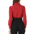 thumbnail image 3 of Camisa Leotardo INSPIRE CHIC para Mujer, Casual de Negocios, con Cuello, Botones, Manga Larga, Body Top XL Rojo, 3 of 6