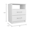 thumbnail image 2 of Knubmt Wood Nightstand with 2 Drawers and 1 Open Shelf, Beside Table for Home, Bedroom, White, 2 of 4