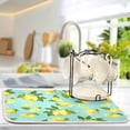 thumbnail image 4 of Tropical Yellow Lemon Dish Drying Mat for Kitchen Counter Decor 16 x 18 inch TurquoiseTeal Background Drying Mat with Absorbent Reversible Microfiber Heat Resistant Dish Drainer Mats, 4 of 6