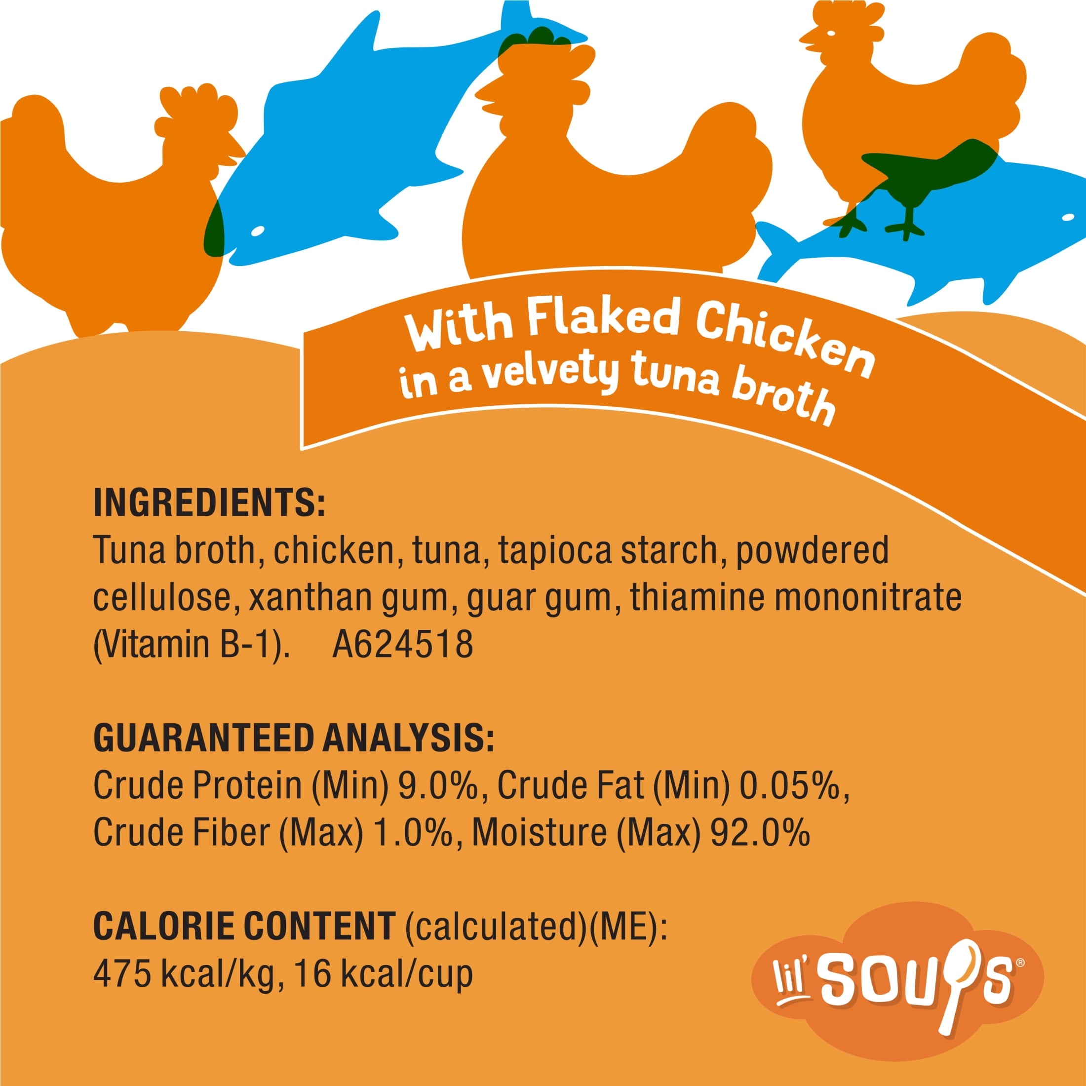 Purina Friskies Lil' Soups Chicken in Tuna Broth, Wet Cat Food, 1.2 oz Tubs, 8 Pack