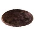 thumbnail image 3 of Soho Luxurious Faux Sheepskin Round Shape Brown Shag Area Rug, 3 of 5