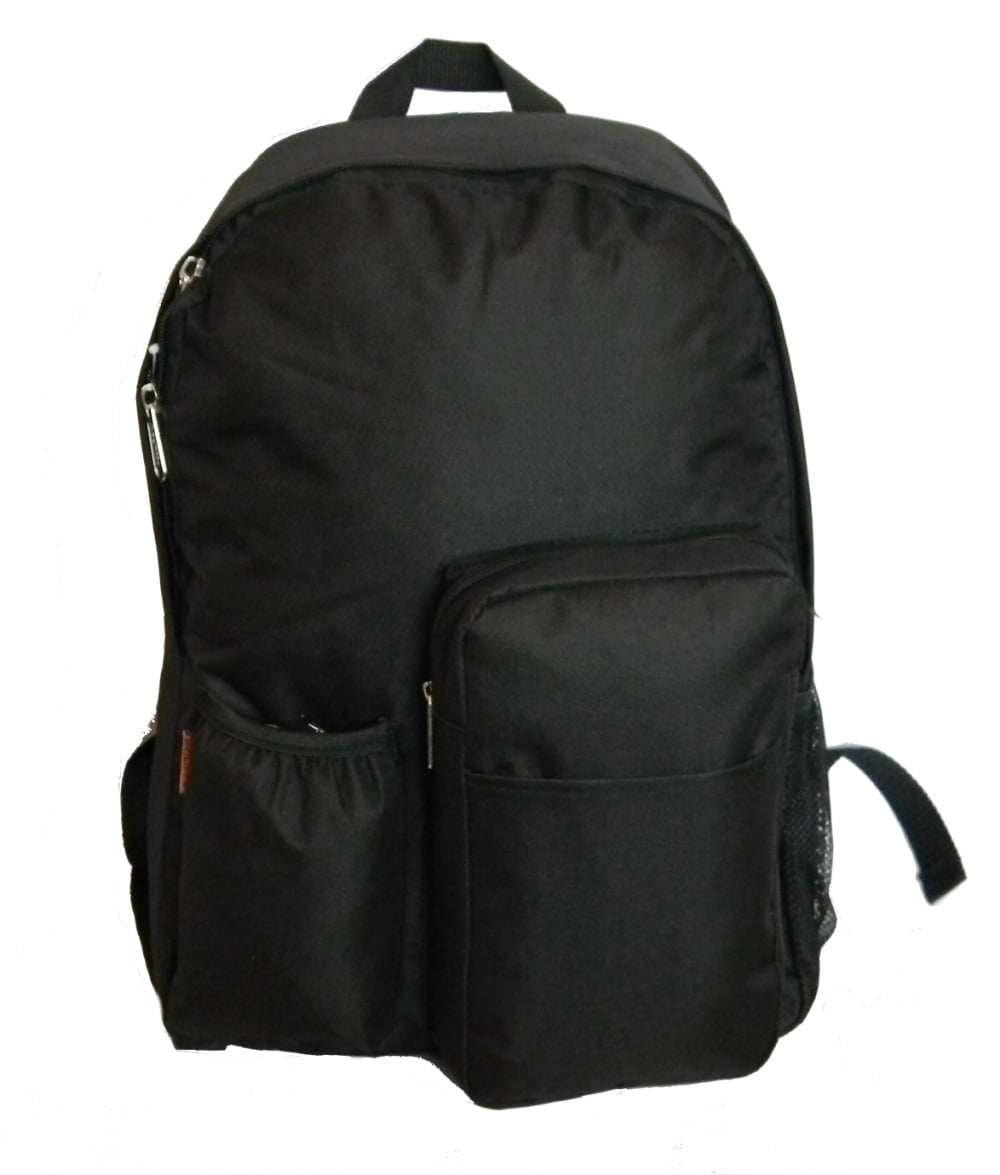 K-cliffs 17 Backpack with front Water Bottle holder black unisex Teen ...