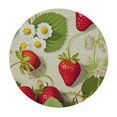 thumbnail image 4 of BANET Red Strawberry with Green Leaves White Flowers on Light Green Round Table Cloth, Circle Table  White Dinner Tablecloth, Desk Cloth Cover for Home Party Wedding 38"-42, 4 of 8