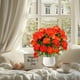 thumbnail image 3 of Ramo artificial de flores de clavel del Día de la Madre, gran paquete de 24 cabezas Naranja, 3 of 6