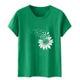 thumbnail image 5 of Fznquz Women Tops on Sale under $10 2025 Casual Short Sleeve Tees Green Summer Crewneck Graphic Womens Spring Blouses, 5 of 5