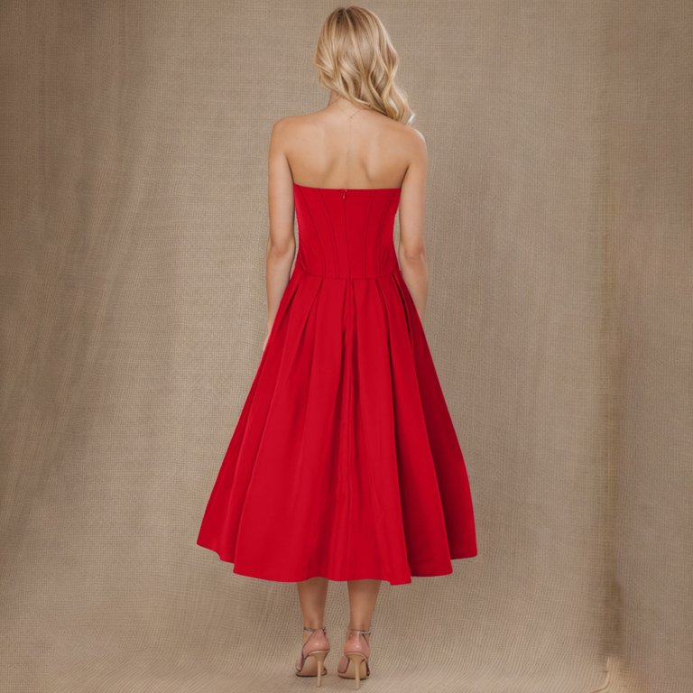 Women's A Line Strapless Backless Prom Dress Sleeveless Sweetheart Neck Homecoming  Dresses Puffy Party Dresses - Walmart.com