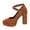 Brown, variant on Women's Suede Crossover Strap 8cm Heel High Heels Oktoberfest Casual Market Shoes