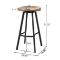 thumbnail image 4 of Tabouret de Bar Pivotant Marron avec Dossier - Chaise Îlot de Cuisine Moderne, 4 of 5