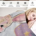 thumbnail image 3 of Orinice  Feminine Soft Flannel Fleece Throw Blanket, Rabbit Bunny with Star Art for Birthday Celebrations Baby Shower Theme, Cozy Plush for Indoor and Outdoor Use, 50" x 70", Yellow Pink 60x80in, 3 of 6
