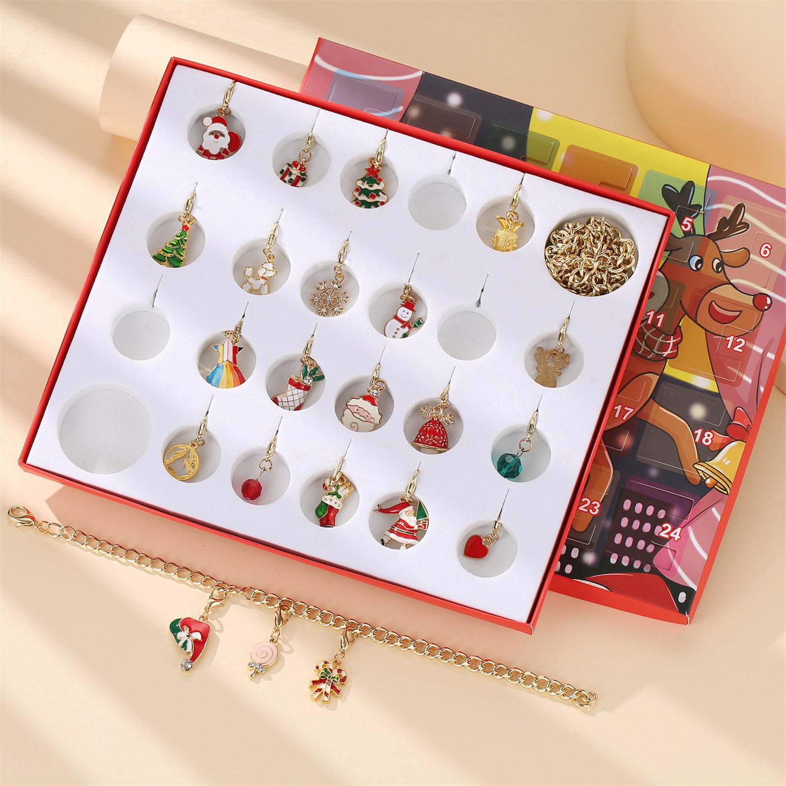 Diy Christmas Necklace Advent Bracelet Countdown With Fashion Calendar ...