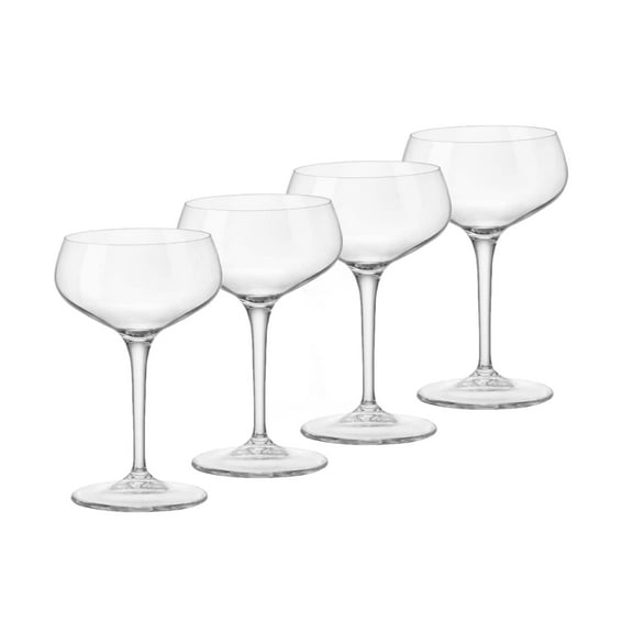 Bormioli Rocco 122111GRS021990 Novecento Stemware Cocktail Coupe - Gift Box of 4, 8.5 oz, Clear