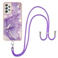 thumbnail image 2 of Alytech Galaxy A72 5G Case, Galaxy A72 4G Case, Soft TPU Rubber Stylish Marble Shockproof Anti-scratch Slim Lightweight Back Cover with Lanyard for Samsung Galaxy A72 5G/ Galaxy A72 4G, Purple, 2 of 4
