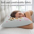 thumbnail image 5 of Grey Pink Giraffe Throw Pillow Covers, Love Heart Spring Floral Botanical Soft Breathable Pillow Cases with Invisible Zipper for Sleeping, King Size Pillowcases for Couch Bed Sofa Chair 20x36 Inches, 5 of 9