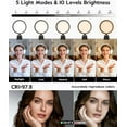 thumbnail image 3 of 2 Pack  Lighting for Computer, 5 Small Ring Light with Stand, 50 Modes CRI>97.8, 3000K-6500K Dimmable Selfie Light for Laptop Phone Webcam Monitor Video Call Conference Streaming, 3 of 7