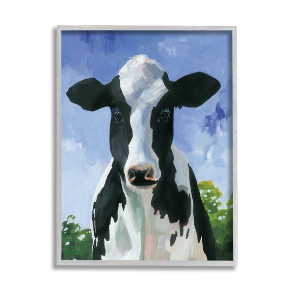Stupell Industries Farmland Cow Cattle Country Painting Blue Sky Framed Wall Art, 16 x 20, Design by Caverly Smith