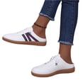 thumbnail image 7 of Willtoo Women's Slip on Sneakers, Fashionable Contrast Backless Sneakers, Casual Mesh Open Back Lace Up Walking Sports Shoes, 7 of 7