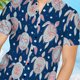 thumbnail image 3 of Camisa Blusa de playa de vacaciones tropicales de manga corta con botones y estampado floral para verano S, 3 of 5