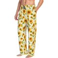 thumbnail image 6 of Fuzoiu European-style Pattern Sunflower Print Men's Pajama Pants,Lounge Pants for Men,Lounge PJ Bottoms,Sleepwear Pants with Drawstring Pockets -Small, 6 of 6