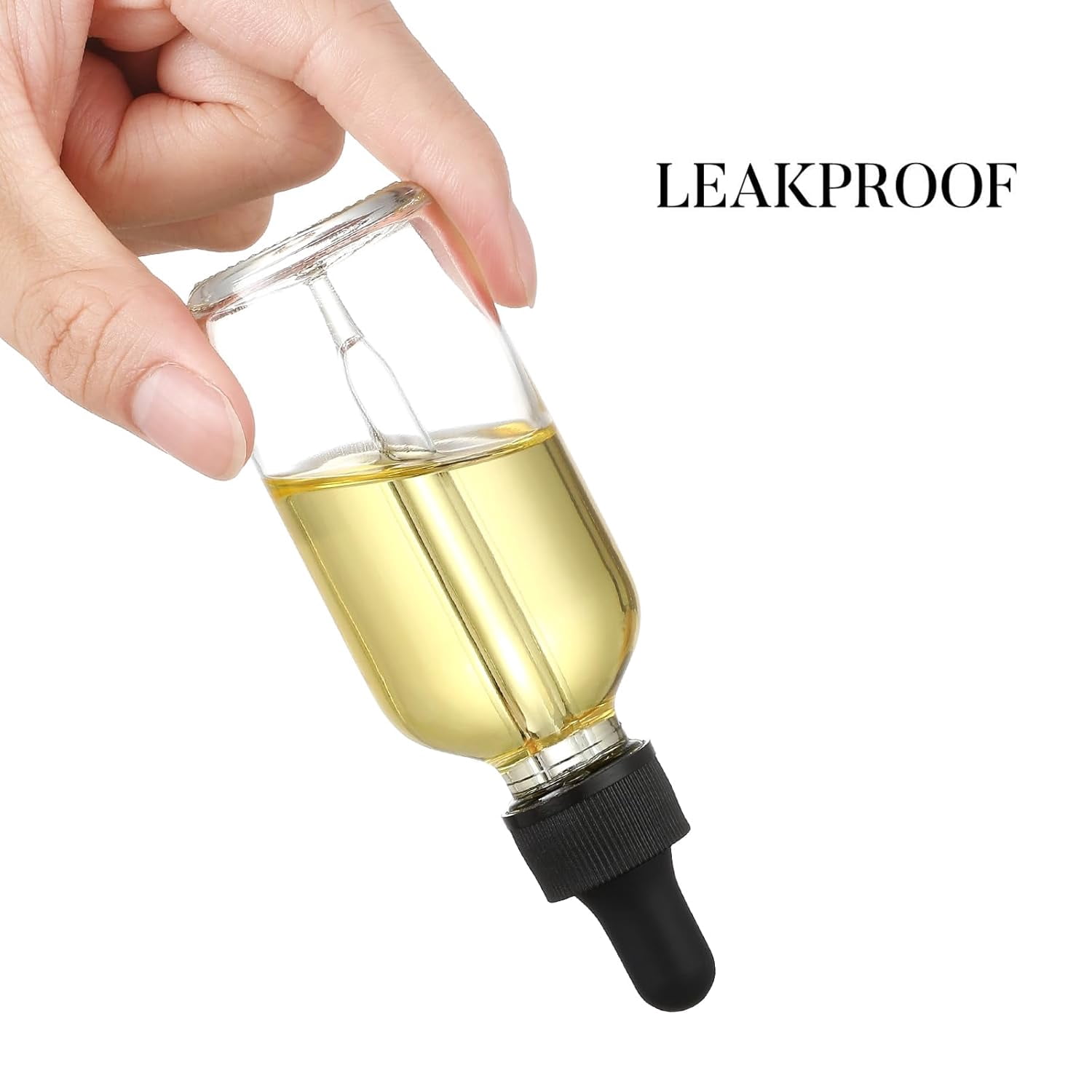 12 Pack, 2oz Glass Eye Dropper Bottles w/3 Stainless Steel Funnels&1 Long Pipette Dropper&24 Labels - 60ml Clear Tincture Bottles for Essential Oils, Liquids-Leakproof Travel Essential Bottles