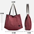 thumbnail image 5 of Bolso de mano de gran capacidad, bolso de mano para mujer, literario y de ocio, vino tinto, 5 of 5