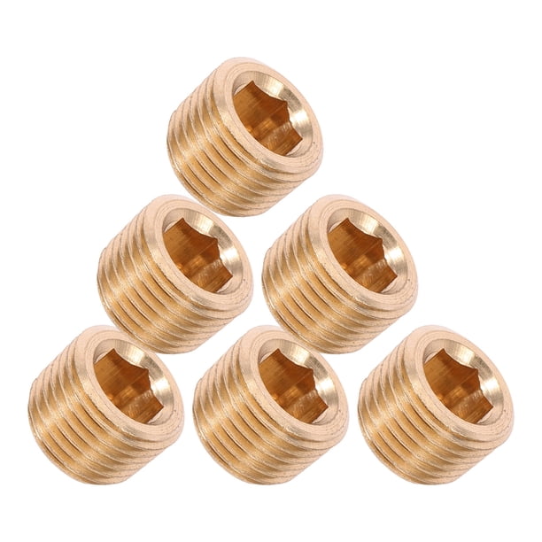 YSNOOWE 6Ud Fitting Plug De Latón Para Tuberías Con Rosca Interna Hexagonal Y Resistencia Mejorada