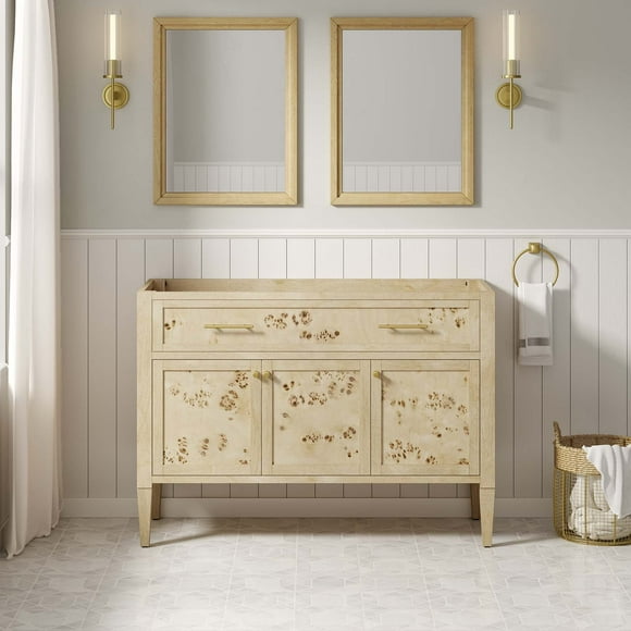 Modway Elysian 48" Wood Bathroom Vanity Cabinet (Sink Basin Not Included) in Burl