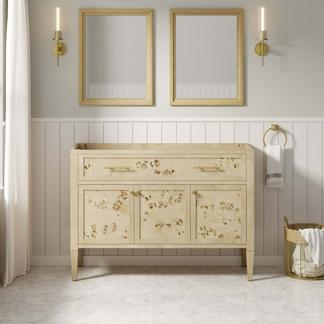 Modway Elysian 48" Wood Bathroom Vanity Cabinet (Sink Basin Not Included) in Burl