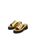 thumbnail image 2 of Cape Robbin Mamo Clogge Chunky Lug Sole Slip On Mule Open Toe Slides Sandals (Gold, 8), 2 of 3