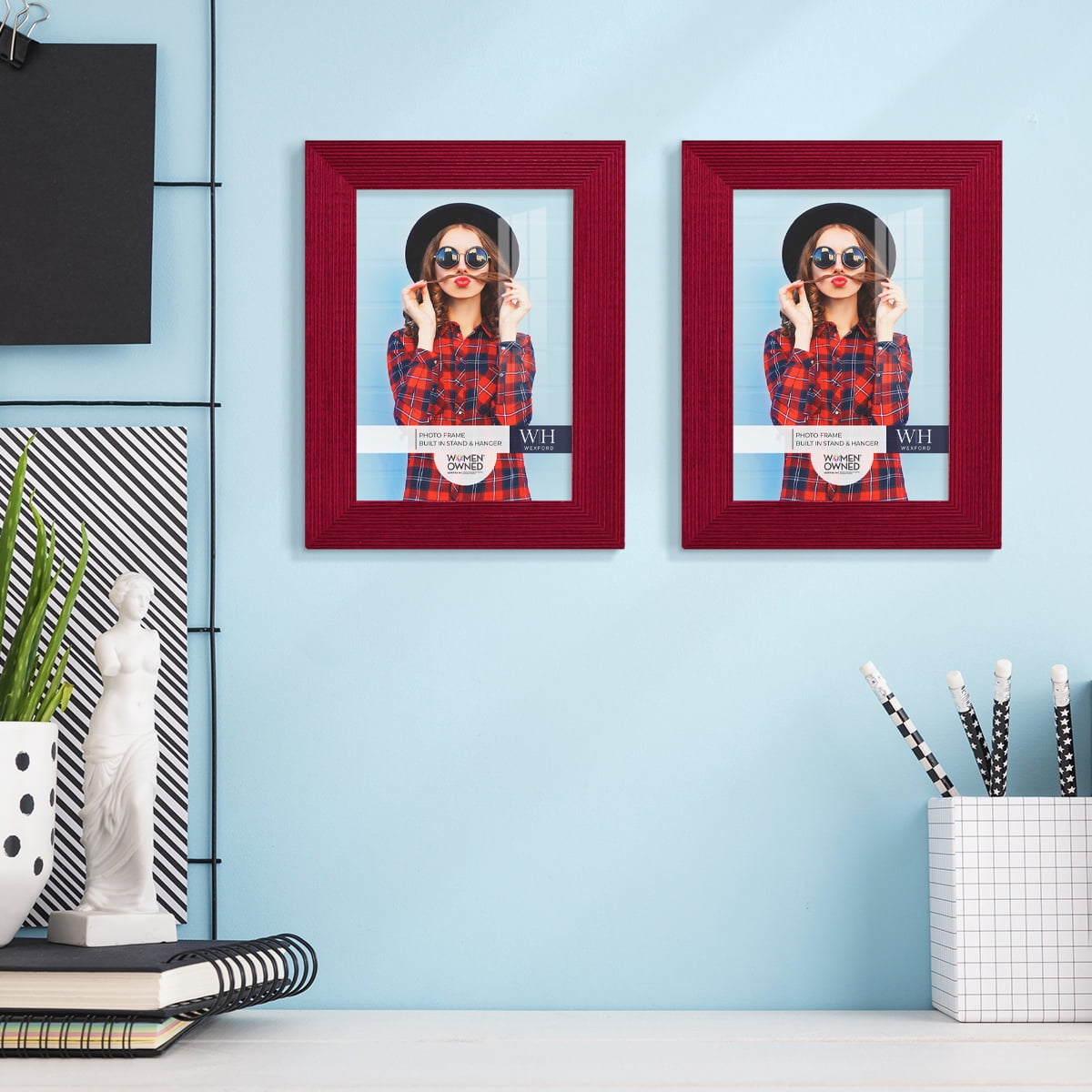 Grooved 3.5 in. x 5 in. Red Picture Frame (Set of 2)
