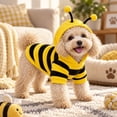 thumbnail image 7 of Halloween Bee for Small Dogs and Cats, Classic Hoodie with Antennae and Pompom, Bumblebee Striped Style, 7 of 7
