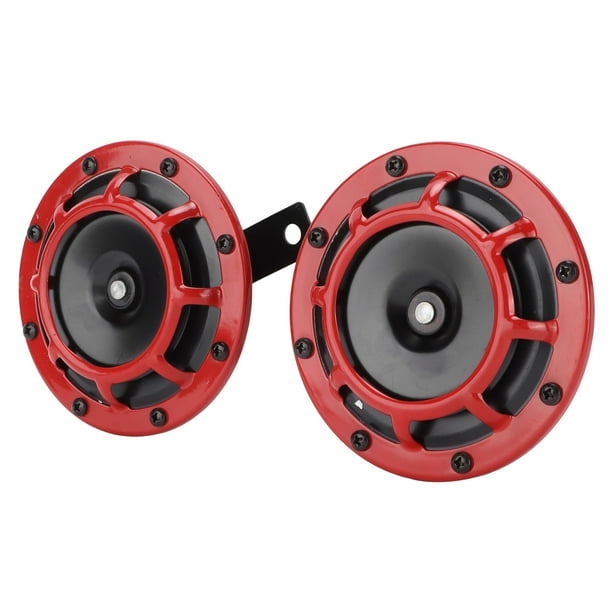 Par de bocinas de 12 V, color rojo, compacto, súper tono, explosión fuerte, 139‑170 DB, universal, para motocicleta y automóvil
