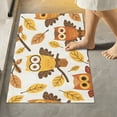thumbnail image 6 of Toilet Rug U-Shaped Bathroom Rugs Non-Slip Soft Plush Machine Washable Contour Bath Mat Owls and Fall Leaf 24x20, 6 of 9