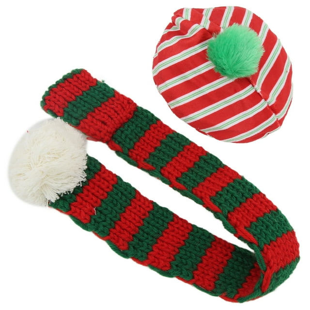 Pet Scarf Kit, Skin Friendly Easy To Wear Adorable Easy To Clean Dog Hat And Scarf Set For Christmas For Small Medium Large Dogs For Pet For Cat Dog