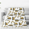 thumbnail image 1 of Balery Funny Excavator Manta de Felpa Suave y Acogedora – Cobija de Franela Aterciopelada para Cama, Lavable y Cálida para Sofá, Mascotas, Transpirable-50"x40", 1 of 7