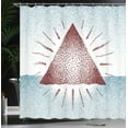 thumbnail image 4 of Ambesonne Geometric Shower Curtain, Dots Retro Pyramid, 69"Wx84"L, Burgundy and Blue, 4 of 5
