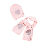 Le Chic Baby Girl's Hat and Scarf Peach, Sizes 12-24M - S