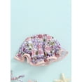 thumbnail image 4 of Bagilaanoe Newborn Baby Girls Swimsuits 3 Piece Bikinis Set Floral Print Crop Tops + Shorts + Swimming Hat 3M 6M  9M 12M 18M Infant Swimwear Bathing Suit Beachwear, 4 of 8