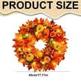thumbnail image 3 of Fall Wreath with Welcome Sign, Plastic Fall Wreath with Welcome Sign, Orange Fall Decor Wreath for Front Door, 20 Inch Autumn Design with Welcome Sign, Realistic Textures & Rich Hues, 3 of 9