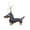 B, variant on Leather Dachshund Keychain - Cute Stitched Sausage Dog Charm with Gold Clasp, Compact Size, Durable Design for Bag Decor, Dog Lover Gift & Daily Accessory