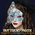 thumbnail image 4 of WHAMVOX Masques de Mascarade Masque Demi-Visage Bleu 1Pcs pour Fêtes, 4 of 8