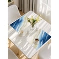thumbnail image 5 of Navy Blue Ombre Beach Placemats Set of 4, Summer Ocean Coastal Gradient Waves Placemats for Dining Table, Place Mats for Kitchen Tabletop, Waterproof Wipeable Dining Table Mats Set, 5 of 9