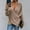 Khaki, variant on AOOCHASLIY Sweaters Fall Clothes Fashion Women Solid Color Long Sleeve Pullove V-Neck Shirt Sweater Tops