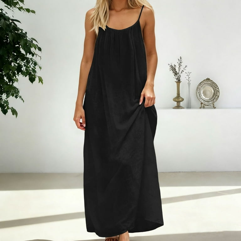 formal white dresses Black Flowy Sleeves Maxi Dress (S) – Teu Closet main image 1