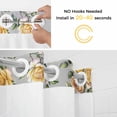 thumbnail image 5 of Yellow Rose No Hook Shower Curtain Waterproof, Bathroom Curtains with Snap in Liners and See Through Top Window, Vintage Country Botanical Floral Vines Hotel Style Bathtub Curtains Shower 60"Wx72"L, 5 of 8