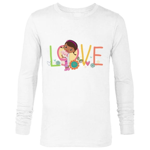 Disney Doc McStuffins and Lambie Love Girls’ - Long Sleeve T-Shirt for Men - Customized-White